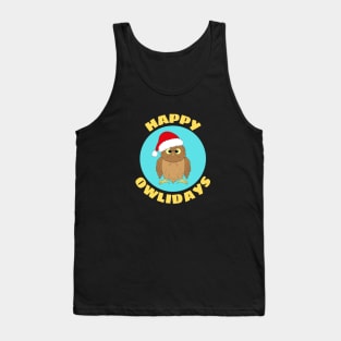 Happy Owlidays | Owl Pun Tank Top